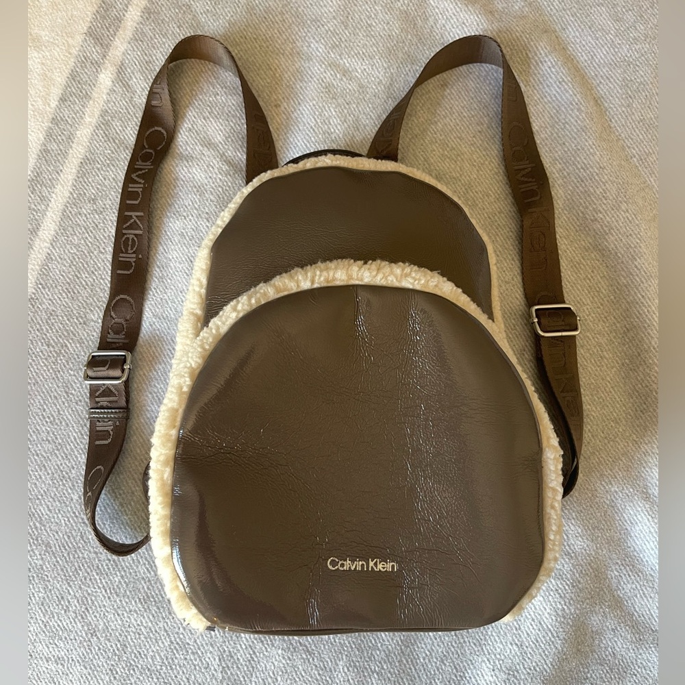 Calvin Klein backpack with sherpa
